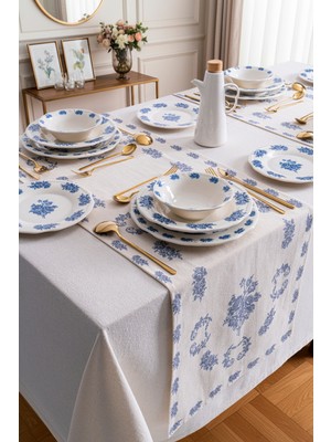 Rubi Porselen Vintage Flowers Blue 48 Parça 12 Kişilik Porselen Yemek Takımı