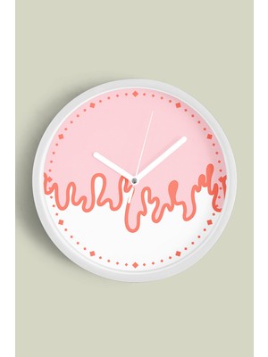 Modern Tasarım Duvar Saati - 30CM - Önü Camlı Beyaz Kasa - Sessiz Mekanizma