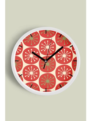 Modern Tasarım Duvar Saati - 30CM - Önü Camlı Beyaz Kasa - Sessiz Mekanizma