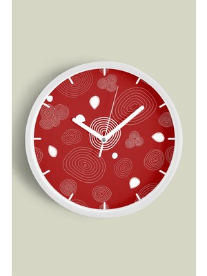 Modern Duvar Saati - 30CM - Önü Camlı Beyaz Kasa - Sessiz Mekanizma