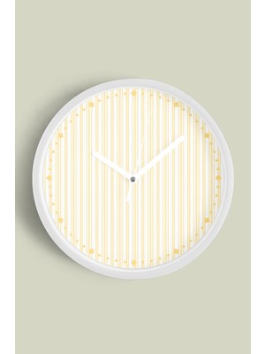 Renkli Çizgili Modern Tasarım Duvar Saati - 30CM - Önü Camlı Beyaz Kasa - Sessiz Mekanizma