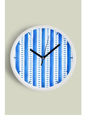 Soyut - Bohem Temalı Modern Duvar Saati - 30CM - Önü Camlı Beyaz Kasa - Sessiz Mekanizma