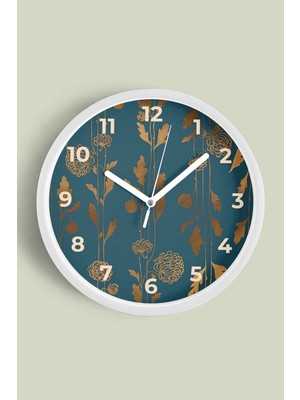 Modern Duvar Saati - 30CM - Önü Camlı Beyaz Kasa - Sessiz Mekanizma