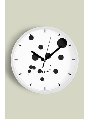 Modern Tasarım Duvar Saati - 30CM - Önü Camlı Beyaz Kasa - Sessiz Mekanizma