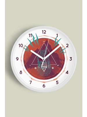 Soyut Tasarım Modern Duvar Saati - 30CM - Önü Camlı Beyaz Kasa - Sessiz Mekanizma