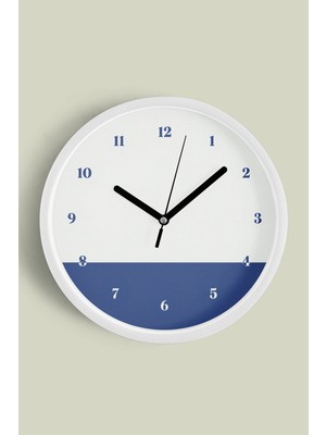 Soyut - Geometrik Temalı Modern Duvar Saati - 30CM - Önü Camlı Beyaz Kasa - Sessiz Mekanizma