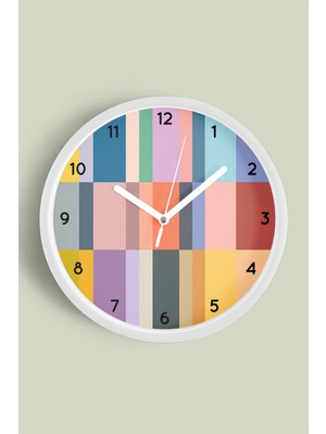 Modern Tasarım Duvar Saati - 30CM - Önü Camlı Beyaz Kasa - Sessiz Mekanizma