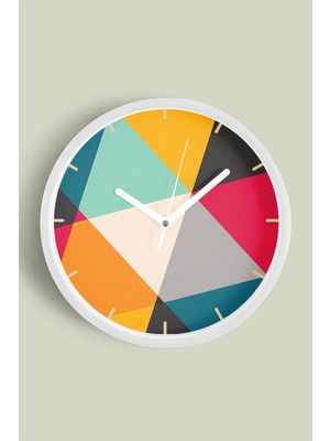 Modern Duvar Saati - 30CM - Önü Camlı Beyaz Kasa - Sessiz Mekanizma