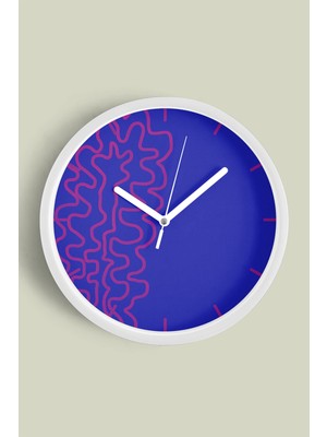 Modern Tasarım Duvar Saati - 30CM - Önü Camlı Beyaz Kasa - Sessiz Mekanizma