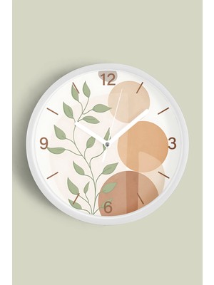 Soyut Tasarım Modern Duvar Saati - 30CM - Önü Camlı Beyaz Kasa - Sessiz Mekanizma