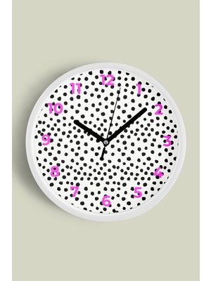 Modern Duvar Saati - 30CM - Önü Camlı Beyaz Kasa - Sessiz Mekanizma