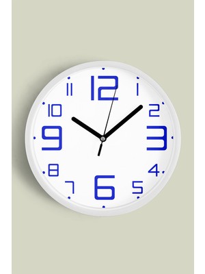 Modern Tasarım Duvar Saati - 30CM - Önü Camlı Beyaz Kasa - Sessiz Mekanizma