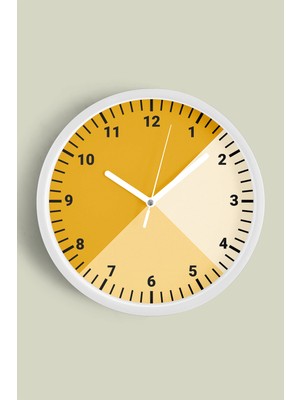 Modern Tasarım Duvar Saati - 30CM - Önü Camlı Beyaz Kasa - Sessiz Mekanizma