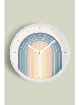 Modern Duvar Saati - 30CM - Önü Camlı Beyaz Kasa - Sessiz Mekanizma