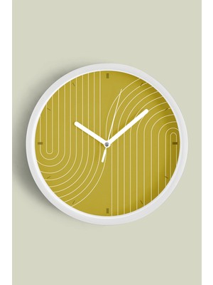 Yansıma Modern Tasarım Duvar Saati - 30CM - Önü Camlı Beyaz Kasa - Sessiz Mekanizma