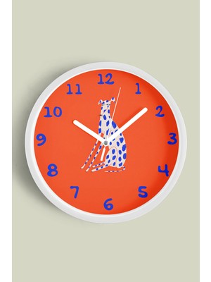 Sevimli Köpek Tasarım Çocuk Odası Duvar Saati - 30CM - Önü Camlı Beyaz Kasa - Sessiz Mekanizma