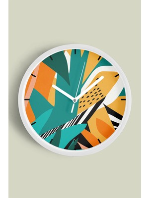 Modern Tasarım Duvar Saati - 30CM - Önü Camlı Beyaz Kasa - Sessiz Mekanizma