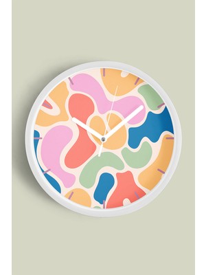 Modern Tasarım Duvar Saati - 30CM - Önü Camlı Beyaz Kasa - Sessiz Mekanizma