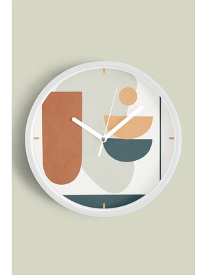 Modern Tasarım Duvar Saati - 30CM - Önü Camlı Beyaz Kasa - Sessiz Mekanizma