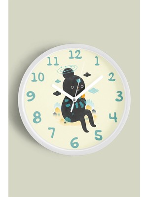 Çocuk Odası Modern Duvar Saati - 30CM - Önü Camlı Beyaz Kasa - Sessiz Mekanizma