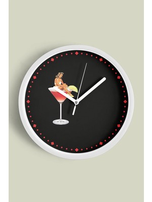 Modern Duvar Saati - 30CM - Önü Camlı Beyaz Kasa - Sessiz Mekanizma