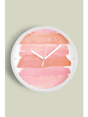 Soyut Tasarım Modern Duvar Saati - 30CM - Önü Camlı Beyaz Kasa - Sessiz Mekanizma