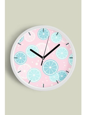 Lime Modern Tasarım Duvar Saati - 30CM - Önü Camlı Beyaz Kasa - Sessiz Mekanizma