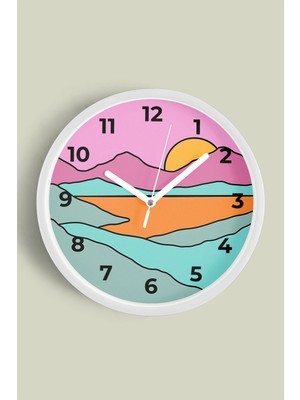 Modern Duvar Saati - 30CM - Önü Camlı Beyaz Kasa - Sessiz Mekanizma