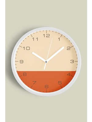 Modern Tasarım Duvar Saati - 30CM - Önü Camlı Beyaz Kasa - Sessiz Mekanizma