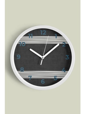 Modern Duvar Saati - 30CM - Önü Camlı Beyaz Kasa - Sessiz Mekanizma