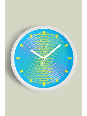 Soyut Tasarım Modern Duvar Saati - 30CM - Önü Camlı Beyaz Kasa - Sessiz Mekanizma