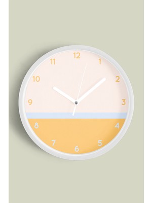 Sade Soft Renkler Modern Tasarım Duvar Saati - 30CM - Önü Camlı Beyaz Kasa - Sessiz Mekanizma