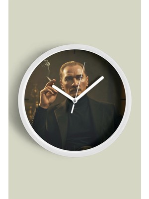 Mustafa Kemal Atatürk Tasarımlı Modern Duvar Saati - 30CM - Önü Camlı Beyaz Kasa - Sessiz Mekanizma