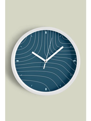 Modern Duvar Saati - 30CM - Önü Camlı Beyaz Kasa - Sessiz Mekanizma