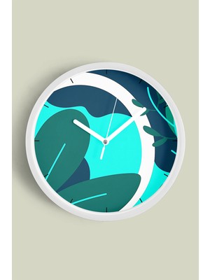 Modern Tasarım Duvar Saati - 30CM - Önü Camlı Beyaz Kasa - Sessiz Mekanizma