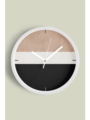 Klasik Modern Tasarım Duvar Saati - 30CM - Önü Camlı Beyaz Kasa - Sessiz Mekanizma