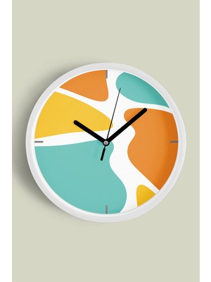 Modern Tasarım Duvar Saati - 30CM - Önü Camlı Beyaz Kasa - Sessiz Mekanizma