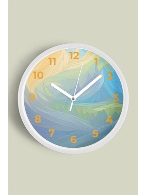 Modern Duvar Saati - 30CM - Önü Camlı Beyaz Kasa - Sessiz Mekanizma