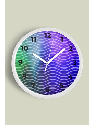 Modern Tasarım Duvar Saati - 30CM - Önü Camlı Beyaz Kasa - Sessiz Mekanizma