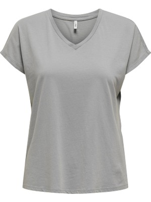 Only Onllucy Lıfe Ss Vneck Moster Top Box Jrs Kadın Gri T-Shirt - 15343382