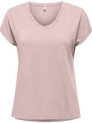 Only Onllucy Lıfe Ss Vneck Moster Top Box Jrs Kadın Pembe T-Shirt - 15343382