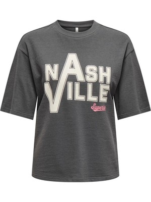 Only Onlsonya S/s Usa Top Box Jrs Kadın Gri T-Shirt - 15332658