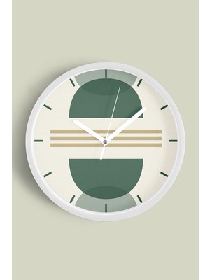 JHAAR Soyut - Bohem - Geometrik Temalı Modern Duvar Saati - 30CM - Önü Camlı Beyaz Kasa - Sessiz Mekanizma