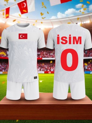 Türkiye Beyaz Milli Takım Isme Özel Yazdırmalı Çocuk