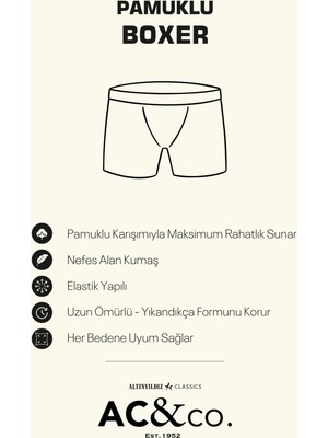 Altınyıldız Classics Erkek Sıyah Turuncu Desenli Boxer Paketi 3'lü Pamuklu Esnek Konfor