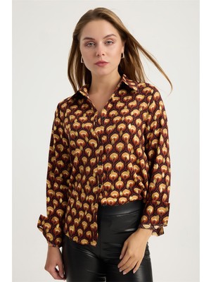 Home Store Yelpaze Çiçek Desenli Gömlek