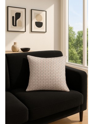 Premier Home Jakar Kırlent Kılıfı Bej Kahve V1 45X45