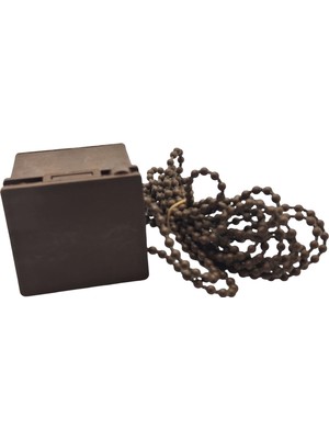 MorPerde 50MM Ahşap Jaluzi Redüktörlü Zincir Mekanizma Kahverengi