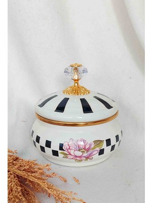 Dama Emaye Şekerlik 12 cm Çap Dekoratif Şekerlik