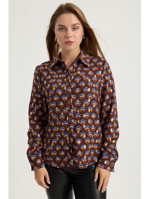 Home Store Yelpaze Çiçek Desenli Gömlek